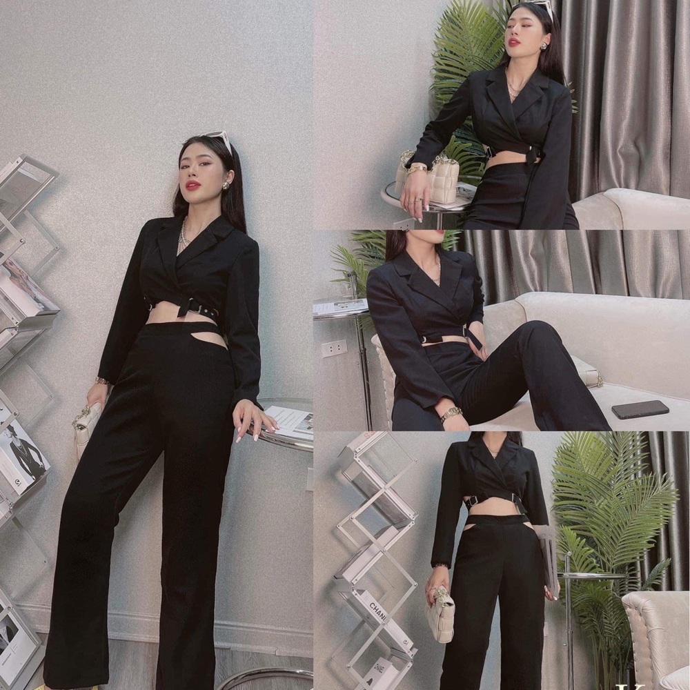 Black Set 2pc: Blazer + Pants, Size S